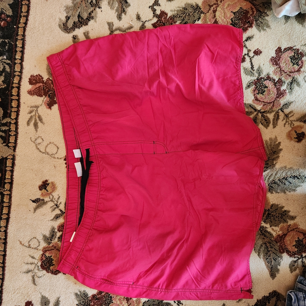 Vibrant Red Swim Trunks with Elastic Waistband